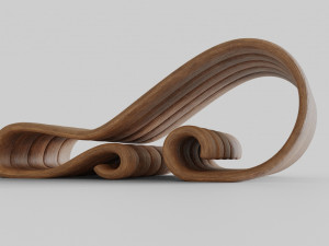 big wooden chair Model 3D