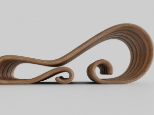 big wooden chair Model 3D