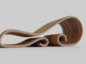 big wooden chair Model 3D
