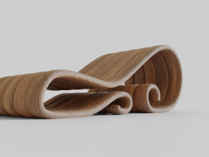 big wooden chair Model 3D