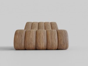 big wooden chair Model 3D