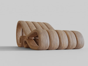 big wooden chair Model 3D