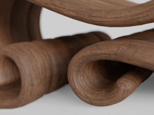big wooden chair Model 3D