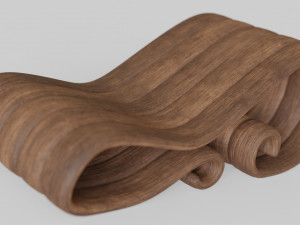 big wooden chair Model 3D