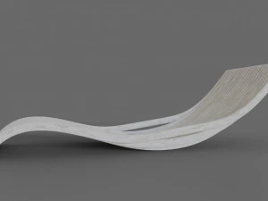 white wooden lounger 3D Model