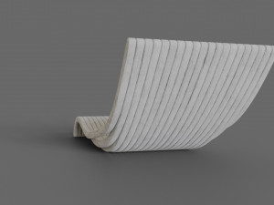 white wooden lounger 3D Model