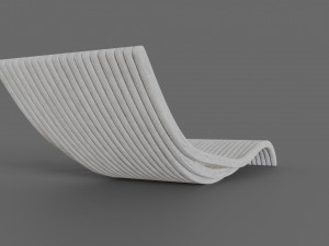 white wooden lounger 3D Model