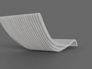 white wooden lounger 3D Model