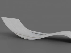 white wooden lounger 3D Model