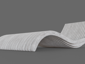 white wooden lounger 3D Model