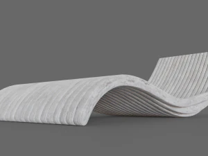 white wooden lounger 3D Model