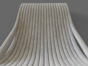 white wooden lounger 3D Model