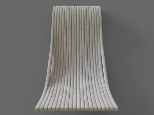 white wooden lounger 3D Model