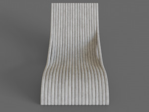 white wooden lounger 3D Model