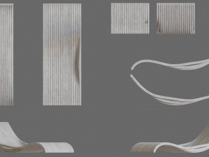 white wooden lounger 3D Model