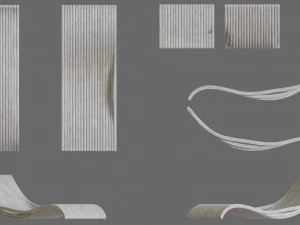 white wooden lounger 3D Model