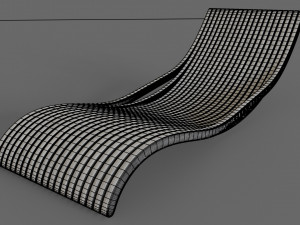 white wooden lounger 3D Model