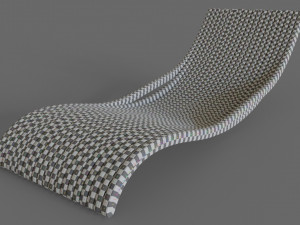 white wooden lounger 3D Model
