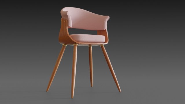 wooden chair with a pillow 3Dモデル .c4d .max .obj .3ds .fbx .stl .blend 