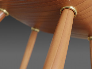 wooden chair with a pillow 3Dモデル
