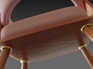 wooden chair with a pillow 3D Model