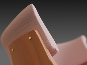 wooden chair with a pillow 3Dモデル
