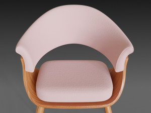 wooden chair with a pillow 3Dモデル