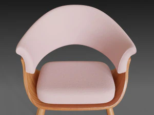 wooden chair with a pillow 3D Model