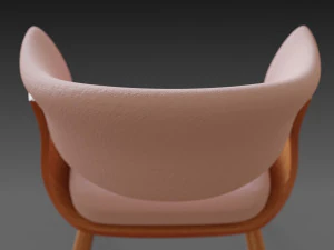 wooden chair with a pillow 3D Model