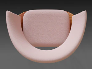 wooden chair with a pillow 3D Model