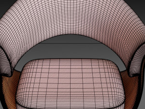 wooden chair with a pillow 3Dモデル