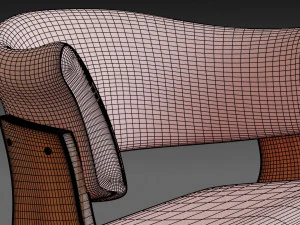 wooden chair with a pillow 3D Model