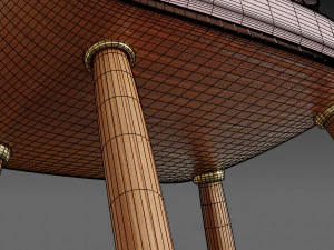 wooden chair with a pillow 3D Model