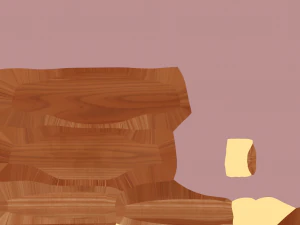 wooden chair with a pillow 3D Model