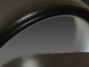 wooden chair with a dark shiny leather Modelo 3D