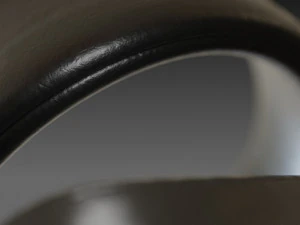 wooden chair with a dark shiny leather 3D Model