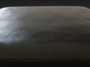 wooden chair with a dark shiny leather Modelo 3D