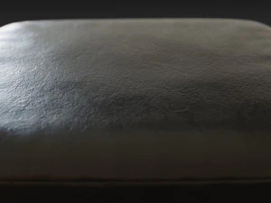wooden chair with a dark shiny leather 3D Model