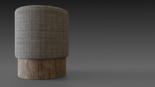 homemade puf cylinder 3D Model .c4d .max .obj .3ds .fbx .stl .blend 