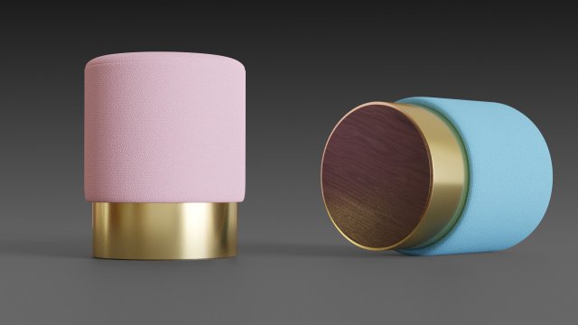 pink and blue pufs Modello 3D .c4d .max .obj .3ds .fbx .stl .blend 