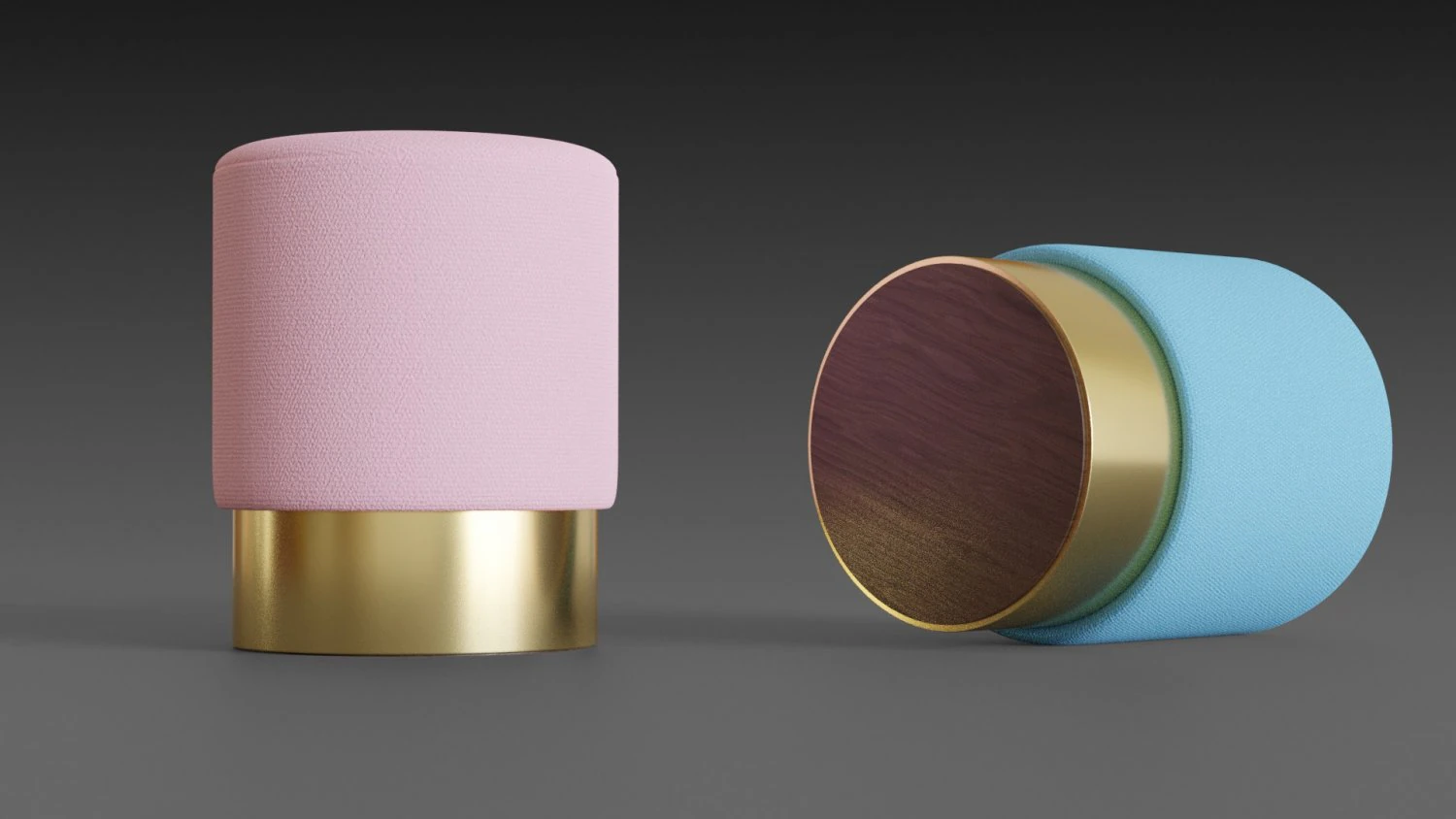 pink and blue pufs 3D Model .c4d .max .obj .3ds .fbx .stl .blend