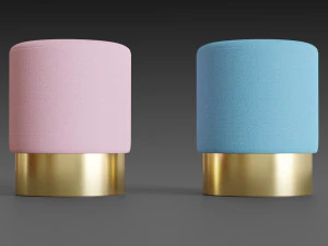 pink and blue pufs 3D Model