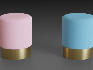 pink and blue pufs 3D Model