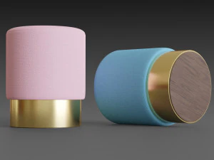 pink and blue pufs 3D Model