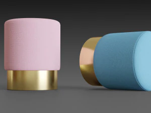 pink and blue pufs 3D Model