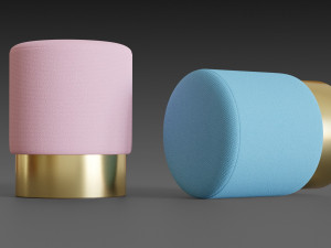 pink and blue pufs Modello 3D