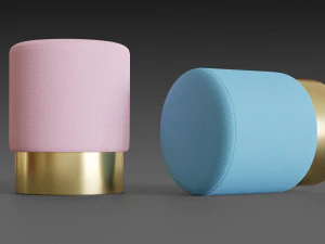 pink and blue pufs 3D Model