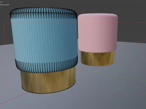 pink and blue pufs 3D Model