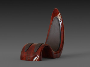 wooden red chair 3D Model