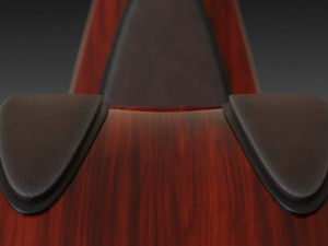 wooden red chair 3D Model